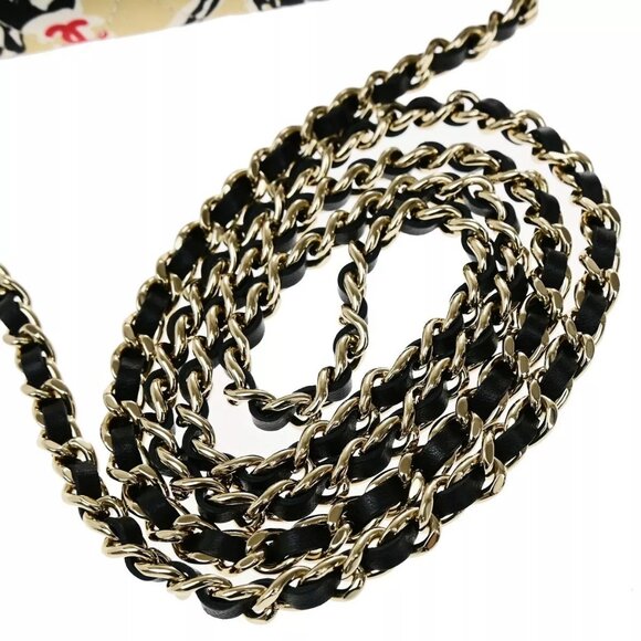 CHANEL CC Checkered Flag Year-End Gift Chain Mini Shoulder Bag Canvas 685RL020 - Picture 11 of 16